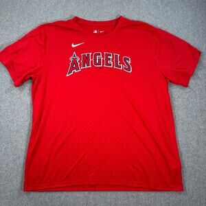 Los Angeles Angels Nike Short Sleeve Tee Shirt Men's XXL Red Logo MLB Baseball